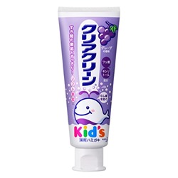KAO Clear Clean Зубная паста детская 1-8 лет с мягкими микрогранулами, вкус винограда, туба 70 гр