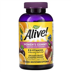 Натурес Вэй, Alive! комплексная мультивитаминная добавка для женщин, ягодный вкус, 130 жевательных конфет