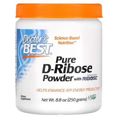 Doctor's Best, чистый порошок D-рибозы с BioEnergy Ribose, 250 г (8,8 унции)