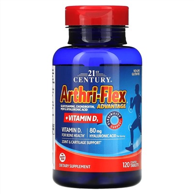 21st Century, Arthri-Flex Advantage с витамином D3, 120 таблеток, покрытых оболочкой