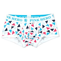 Мужские трусы Pink Hero белые в разноцветные треугольники PH1265-2