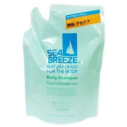SHISEIDO Шампунь для тела мужской охлаждающий и дезодорирующий SEA BREEZE сменная упаковка 400 мл