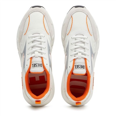 Sneakers Serendipity - logo - blanco y naranja - Suela: 4.5 cm