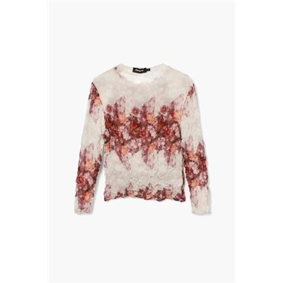 Textured floral blouse