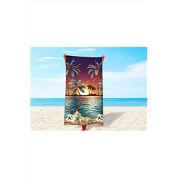 Полотенце вафельное Гавайи 80х150 см пляжное банное Гармония #890722