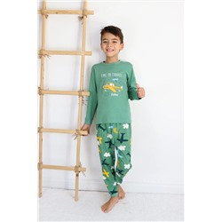 Замечательный детский пижамный комплект для мальчика с принтом в виде самолета