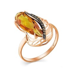 Золотое кольцо с синтетическим султанитом - 01-2-318-59