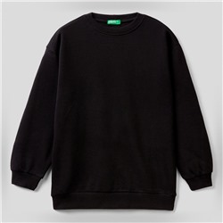 Sweatshirt - 100% Baumwolle - flauschig - schwarz