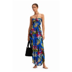 Tropical halter neck jumpsuit