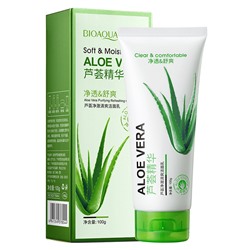 Пенка для умывания с экстрактом алое вера Bioaqua 92% Aloe Vera Moisturizing Facial Foam Cleanser 100 мл (Арт: 78044)