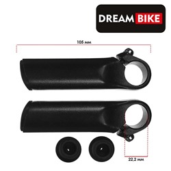 Рога на руль Dream Bike, алюминиевые, цвет чёрный