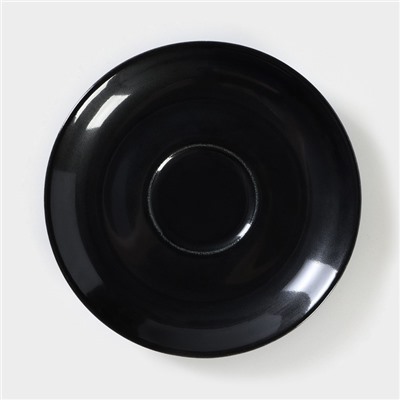 Блюдце фарфоровое «Акварель», d=12 см, цвет чёрный