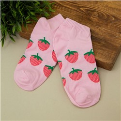 Носки женские "Strawberry", розовый, р. 35-40