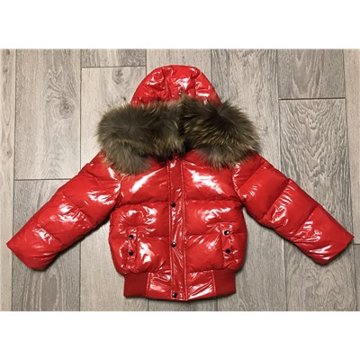 М.388 Куртка Moncler красная лак (122,128,134)