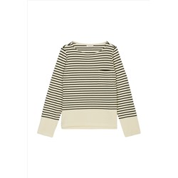 Marc O'Polo - ROUND NECK STRIPED - рубашка с длинными рукавами - темно-синий