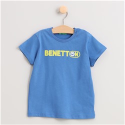 T-Shirt - 100% Baumwolle - Logoaufdruck - blau