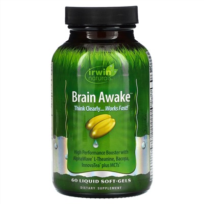 Irwin Naturals, Brain Awake, 60 жидких гелевых капсул