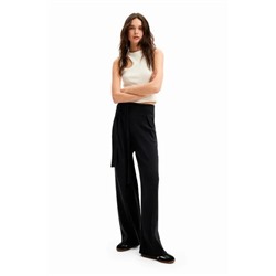 Wide-leg knit trousers