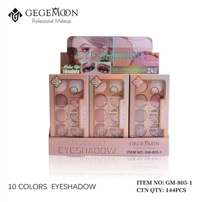 Тени для век Gegemoon Diamond Eyeshadow 10 color (ряд 3шт)