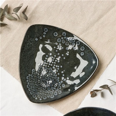 Тарелка керамическая «Стоун», 18 х 18 см, цвет темно-серый