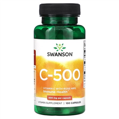 Swanson, C-500, 500 мг, 100 капсул