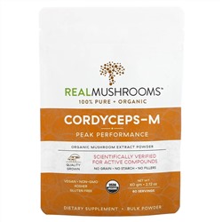 Real Mushrooms, Cordyceps-M, органический экстракт грибов в порошке, 60 г (2,12 унции)