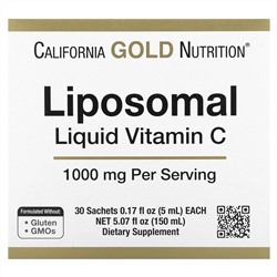 California Gold Nutrition, Liposomal Liquid Vitamin C, Unflavored, 1,000 mg, 30 Sachets