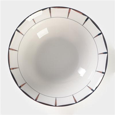 Тарелка фарфоровая суповая «Аврора», 600 мл, d=18 см, цвет белый