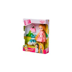Игровой набор: шарнирная кукла (15 см), наряды и сумочка