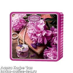 чай "Get&Joy" шкатулка-квадрат Пионы, розовая ж/б 100 г.