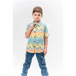 Рубашка для мальчика с короткими рукавами и рисунком Moi Noi