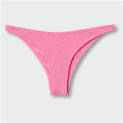 Slip bikini classico texture Solene - rosa