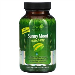 Ирвин Натуралс, Sunny Mood с 5-HTP и витамином D3, 80 желатиновых капсул