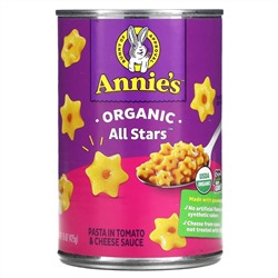 Annie's Homegrown, Organic All Stars, паста в томатном и сырном соусе, 425 г (15 унций)