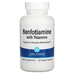 Lake Avenue Nutrition, Benfotiamine with Thiamine, 250 mg, 120 Veggie Capsules