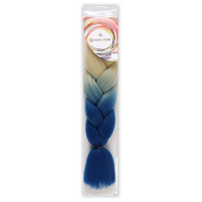 ZUMBA Канекалон двухцветный, гофрированный, 60 см, 100 гр, цвет блонд/синий(#BY46)