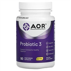 Advanced Orthomolecular Research AOR, Probiotic 3, 90 растительных капсул