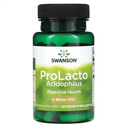 Swanson, ProLacto Acidophilus, 4 миллиарда КОЕ, 60 растительных капсул с ЭМБО