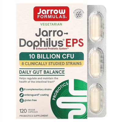 Jarrow Formulas, Jarro-Dophilus EPS, пробиотики, 5 млрд, 120 растительных капсул