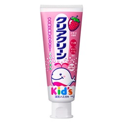 KAO Clear Clean Зубная паста детская 1-8 лет с мягкими микрогранулами, вкус клубники, туба 70гр