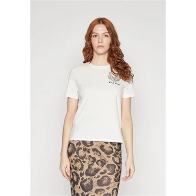 ONLY - ONLKITA TIGER LIFE TOP - Футболка с принтом - кремовый