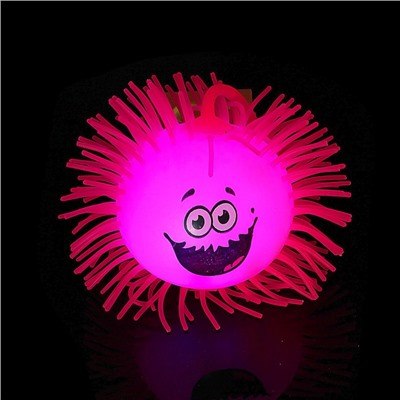 Мяч детский резиновый ёжка «Габо», резиновый, световой, цвета МИКС