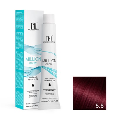 Крем-краска для волос TNL Million Gloss оттенок 5.6 Светлый коричневый красный 100 мл