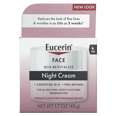 Eucerin, Q10 Revitalize, ночной крем для лица, без отдушки, 48 г (1,7 жидк. унции)