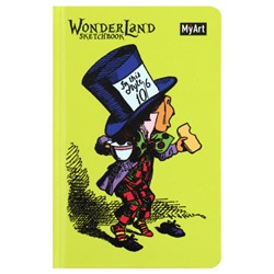 Блокнот для эскизов/скетчбук А5 (120*180 мм), 64 листа, 120 г/кв.м, склейка Wonderland sketchbook Шляпник MyArt Проф-Пресс 198356