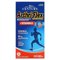 21st Century, Arthri-Flex Advantage с витамином D3, 120 таблеток, покрытых оболочкой