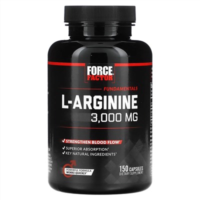 Force Factor, L-аргинин, 3000 мг, 150 капсул (600 мг в 1 капсуле)