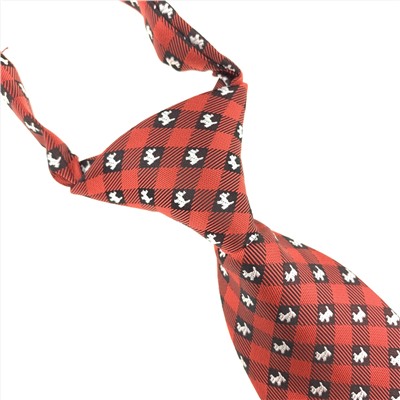 Жаккардовый детский галстук на застежке «Собачки» (ПОДАРОК спиннер)