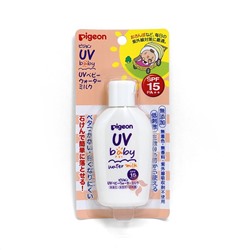 PIGEON Солнцезащитная эмульсия UV SPF15 детская для лица и тела, возраст 0+, бутылка 60 гр.