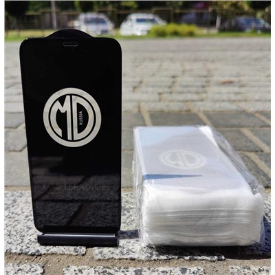 Защитное стекло утолщенное MD iPhone 7 Plus/8 Plus (черный) тех.упаковка